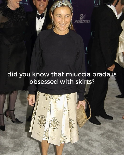 did you know that miuccia prada is literally obsessed with skirts!!? for prada ss27, every single one of the 63 looks had a skirt, but her love for them actually goes back almost 40 years. since prada’s first ready to wear collection in 1988, she’s constantly played with the skirt, and in 2004 she even created an entire traveling exhibition dedicated to them called waist down. she once said, “a skirt is like a t shirt,” because it’s something so simple that can be reinvented over and over again. pleated, sheer, embellished, sexy, awkward or completely weird, miuccia has never stopped finding new ways to make us look at a skirt differently👠👠👠👠
