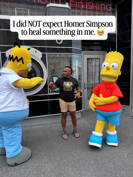 Did I have “unexpectedly heal a childhood wound in the arms of Homer Simpson” on my Universal bingo card? Absolutely not!! 😂 It’s wild how something can hit you in a place you didn’t even realize needed a little love. Sometimes your inner child shows up when you least expect him to. And apparently mine just needed a hug from Homer Simpson. 🥹