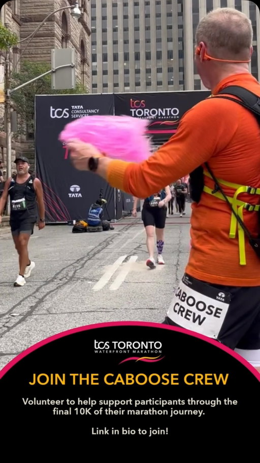 Want to be part of the finish-line magic? 🪄✨

Meet the Caboose Crew - a special volunteer team dedicated to supporting participants through the final 10K of their TCS Toronto Waterfront Marathon journey.

Whether you’re running or walking alongside participants, helping direct runners, or welcoming the final finishers with medals, food and heat sheets, you’ll be there when they need encouragement most. ❤️

Spots are limited, so we recommend selecting at least two roles on your application.

Ready to help someone finish strong?

Join the Caboose Crew. Link in bio to sign up. 🎉

#TOwaterfront42K #TorontoWaterfrontMarathon #RunToronto #volunteertoronto #CabooseCrew