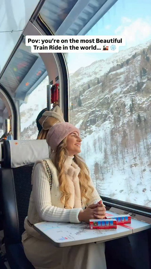 SEND to someone who’d love to ride this train! 🚂 

✨ Quick Guide to the Bernina Express: 

🗺️ Tirano, Italy > Chur, Switzerland 

⏰ 4 hour journey

🗓️ Throughout the year (we recommend winter!)

🎟️ Purchase online (available with @interraileu also!) 

💺 1st class & 2nd class (panoramic windows in both)

 Comment TRAIN to watch our FULL experience travelling on the Bernina Express in winter 🚂 ❄️

Bernina Express | Christmas | Switzerland | train travel | winter travel #switzerland #berninaexpress #traintravel #travelswitzerland #christmas