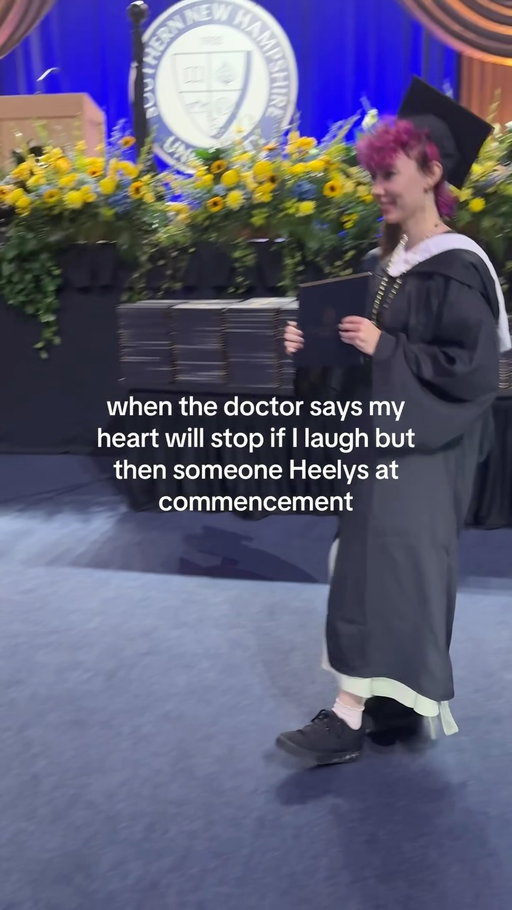 Just roll with it 🛞 #heelys #collegegraduation #collegegrad #graduationwalk #commencement