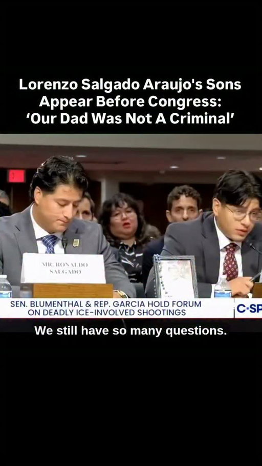 Lorenzo Salgado Jr. and Ronaldo Salgado testified at a forum sponsored by House and Senate Democrats examining five deadly shootings involving ICE and other federal immigration agents. They also heard from Renee Good’s mother and brother and witnesses from the fatal shooting of Alex Pretti. No Republicans attended.

Their testimony came just a day after another ICE shooting in Texas: Wilber Rafael Garces Perez, 28, was shot and injured Sunday in North Austin.

🎦 CSPAN