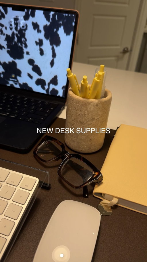 Had to make my new desk an aesthetic home duhhh 🤎💻👓 

Comment LINKS and I’ll send everything to your DMs! 

#officesetup #desksetup #deskdecor #officedecor