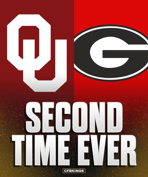 This Saturday, Oklahoma and Georgia will play for just the second time ever 🔥

The only other time the Sooners and Dawgs have met was in the 2017 Rose Bowl in the College Football Playoff.

Led by head coach Lincoln Riley and Heisman winning QB Baker Mayfield, Oklahoma led Georgia by 17 points in the second quarter, but inevitably squandered the lead and lost in overtime.

Georgia won 54-48 on Sony Michel’s walk-off touchdown in overtime that sent them to the National Championship game.

On Saturday, Georgia is favored by 14 points with an 83.4% chance to win according to ESPN.

Will the Sooners shock the world and pull off the upset after a dreadful offensive start to the season, or will the Dawgs get it done again?