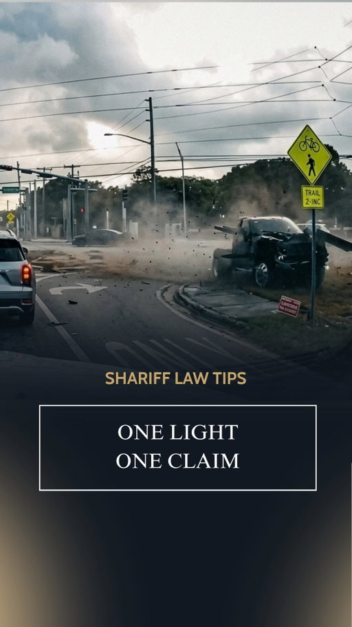 When both drivers say they had the right of way, one detail can become extremely important.

1. The light matters. Whether it was red, yellow, or green at the moment of impact can help clarify who had the right of way.
2. Camera footage can help. Traffic cameras or nearby business footage may show exactly what the signal displayed.
3. Witnesses can fill in the gaps. Someone who saw the light change may help support one version of events over another.
One traffic light may seem like a small detail, but it can become important evidence in a disputed car accident claim.

At Shariff Injury Lawyers, we help injured people across Texas understand their options and take on insurance companies when necessary.
If you or someone you love was hurt in an accident anywhere in Texas, comment “HELP” and our team will reach out for a free consultation. You don’t pay unless we win.

We handle the fight so you can focus on healing.

#CarAccident #CarAccidentClaim #TexasInjuryLawyer #PersonalInjury #ShariffInjuryLawyers