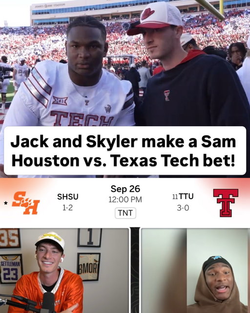 Jack has challenged former Texas Tech player to Sam Houston vs. Texas Tech bet! 🔥

@sky1erhoward has ACCEPTED! 😳