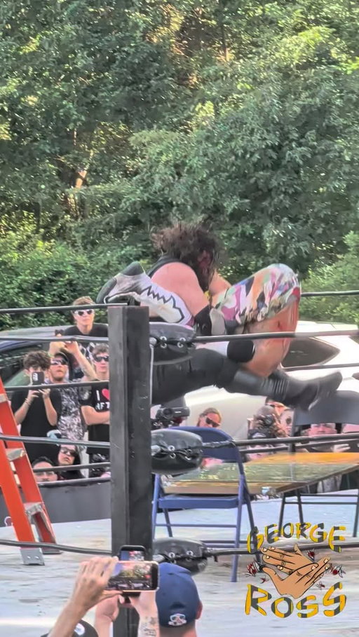 @thejimmylloyd delivers an Assault Driver to @sicko_da_clown through a door and a few panels of glass during the Chris Cash Memorial Ladder match at @combatzone Tournament of Death XXIII Day 2!

#wrestling #deathmatch #assaultdriver #combatzonewrestling #todxxiii