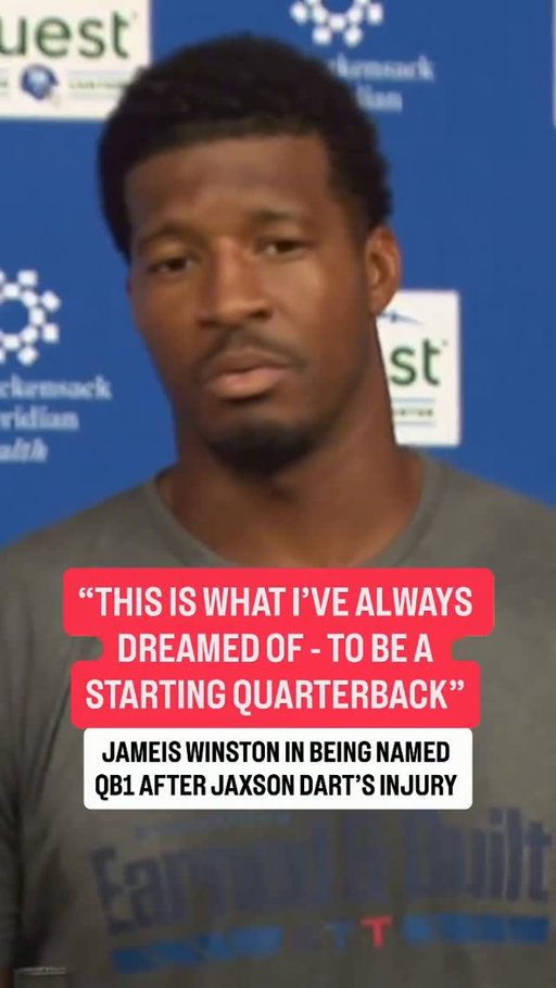 Jameis Winston shows love to Dart but is ready to be QB1 🙏

(via @SNYGiants/X) #jameiswinston #jaxsondart #giants #football #nfl