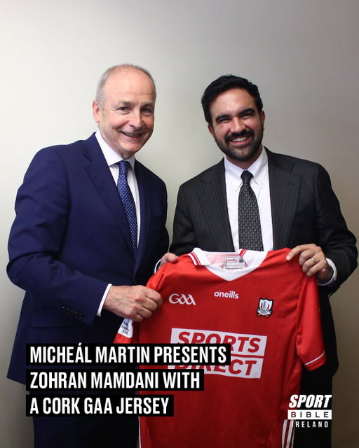 Maybe we'll see the New York mayor in the Blackrock end of Páirc Uí Chaoimh supporting the Rebels next year 😂🔴⁠
⁠
Taoiseach Micheál Martin presented Zohran Mamdani with a jersey from his native Cork during his visit to New York for the United Nations General Assembly High-Level Week.⁠
⁠
#viral #trending #corkgaa #ireland #zohranmamdani⁠