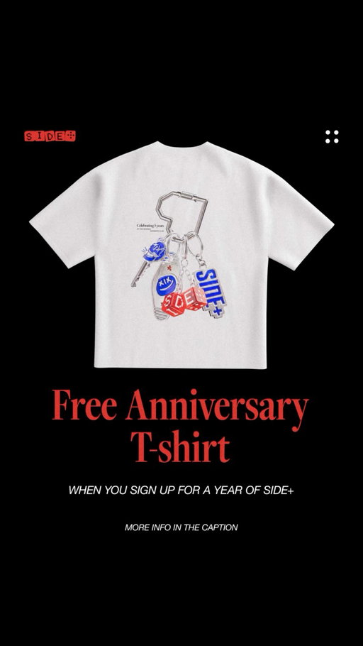 What a journey it’s been 5 years of Side+

Thank you guys for all the love and support over the years 💙🎉

Become a yearly Side+ member today and get the Members Club T-Shirt for FREE, or buy the Members T-Shirt and receive a years Side+ subscription FOR FREE!  If your yearly membership renews in September, keep an eye on your email and you will receive a code and instructions to buy!

Postage and packaging not included

https://sidemenclothing.com/products/side-year-membership-bundle-2026

#sidemen #sideplus