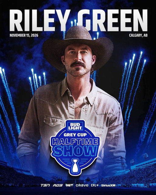 RILEY GREEN TO HEADLINE BUD LIGHT GREY CUP HALFTIME SHOW! 

@rileyduckman @BUDLIGHTCA #GREYCUP