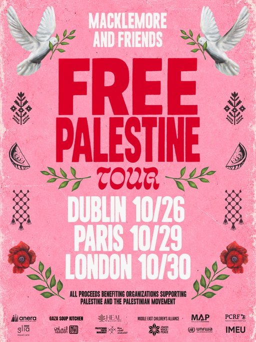 After being unceremoniously dumped from apolitical pop singer Ed Sheeran's tour for calling out the systemic persecution and murder of Palestinians, Macklemore is going on his own run of live dates for the Free Palestine Tour. "It's 2026. Being apolitical during a genocide doesn't work anymore." Read Macklemore's full statement at the link in bio.

📷 by Jake Magraw