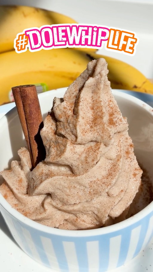 It’s #NationalHorchataDay so we decided to try something new... 👀 say hello to Horchata Dole Whip®! This creamy recipe combines banana, rice milk, and cinnamon for a delicious take on the traditional drink. ☺️ 

Ingredients:
- 1 medium ripe banana
- ¾ cup rice milk
- ½ cup light coconut milk
- 1 tbsp maple syrup or honey
- 1 tsp ground cinnamon
- 1 tsp vanilla extract
- Pinch of salt
- 1 cinnamon stick

Directions:
1. Combine ingredients (except for cinnamon stick) in a blender and blend until smooth and creamy. Freeze overnight.
2. Remove mixture from freezer and spin on soft serve setting for 6 minutes. Once you’ve reached desired consistency, dispense using extractor nozzle.
3. Add toppings (we used cinnamon stick and a light dusting of cinnamon powder) & enjoy!

#HispanicHeritageMonth #DoleWhip #DoleWhipLife #horchata