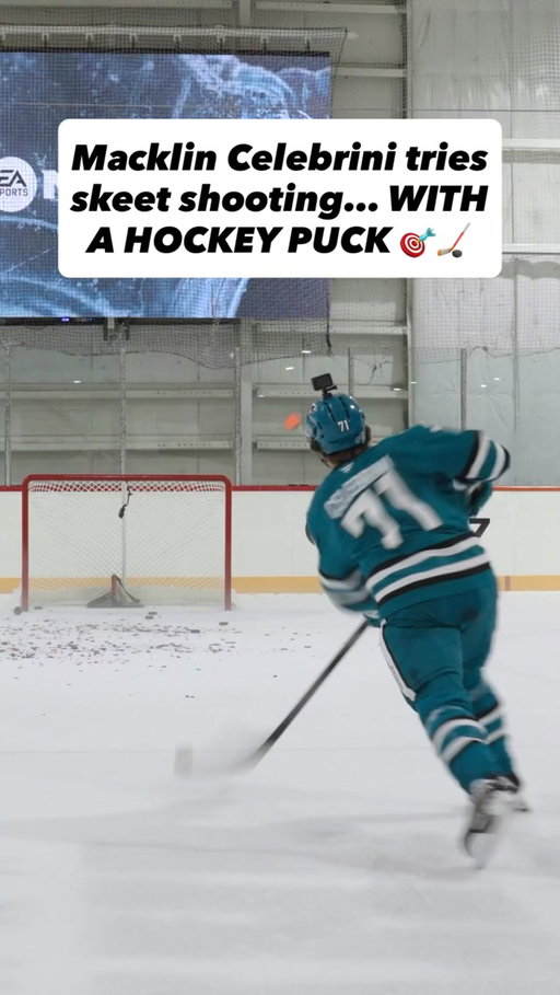 Skeet shooting… In hockey 🎯🏒?! Macklin Celebrini was letting them FLY 😳💨
.
Check out the full video on our YouTube channel 👀▶️