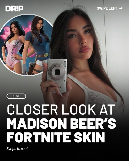 Madison Beer is officially joining Fortnite’s Icon Series with a collection inspired by some of her biggest fashion and performance moments.

The collab features two outfits: Make You Mine Madison, inspired by her visualizer look, and Satin Angel Madison, which recreates her custom 2025 Victoria’s Secret Fashion Show look. The collection also includes reactive Angel Wings, Mookie & Maple Plushies inspired by her cats, and two emotes based on her music and tour choreography.

The collection hits the Fortnite Item Shop September 24. Y’all copping?