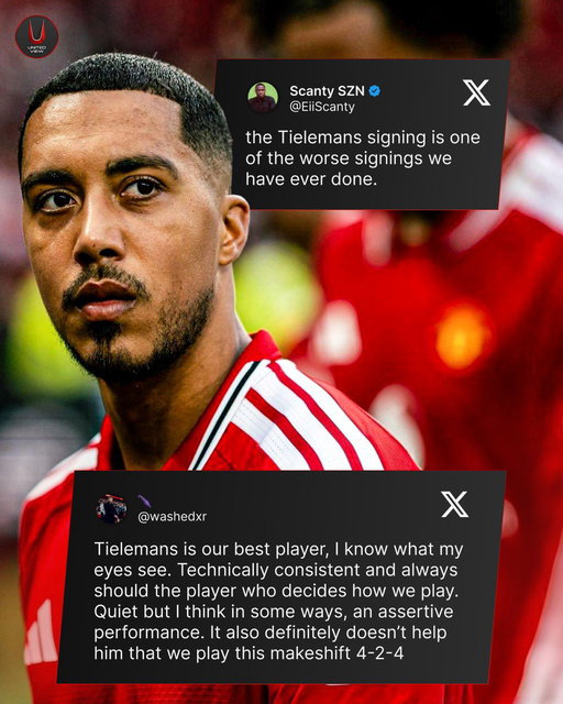 Youri Tielemans has completely divided the Man United fanbase. 👀

Some fans believe Youri Tielemans has struggled since arriving at Man United. Others think he has quietly become one of the team’s most important players.

Has he been one of Man United’s better signings, or has he simply not shown enough? 𝐒𝐨 𝐰𝐡𝐢𝐜𝐡 𝐬𝐢𝐝𝐞 𝐚𝐫𝐞 𝐲𝐨𝐮 𝐨𝐧? 🤔

#ManUnited #Tielemans #MUFC #UnitedView