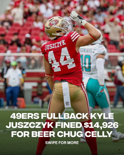 The NFL just fined Kyle Juszczyk $14,926 for his “beer chug” celebration calling it an offensive demonstration. Juszczyk has appealed the fine. 🍻 

📸 Getty