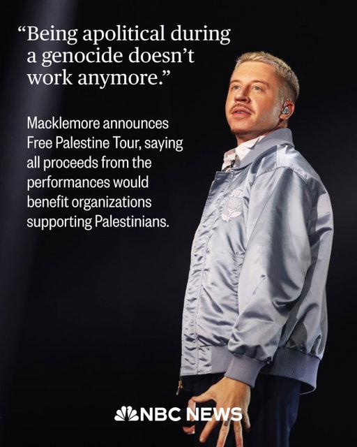 Macklemore announced he will launch the Free Palestine Tour this fall after being removed from Ed Sheeran’s tour this month over his pro-Palestinian performance.

The performances are part of what Macklemore named the “Free Palestine” tour and the poster said it would be him “and friends.” He said he spent the last week reaching out to other artists to work out scheduling, but no other names have been announced as of Monday.

Read more at the link in bio.
