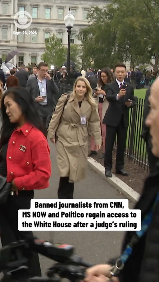 Reporters whose White House access was revoked after President Trump barred CNN, MS NOW and Politico from the grounds were allowed to enter the complex again Thursday, hours after a federal judge ordered senior Trump administration officials to restore their press credentials.

Footage from MS NOW and CNN showed their reporters regaining access to the White House and broadcasting from inside the gates hours after U.S. District Judge Timothy Kelly issued his order granting the outlets temporary relief. Politico also reported its reporter was allowed to reenter the grounds.