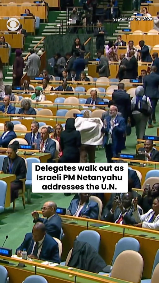 Delegates from some countries left the room as Israeli Prime Minister Benjamin Netanyahu addressed the United Nations General Assembly on Thursday.

“If there are any other moral cowards who haven’t yet left this hall, please do so now,” Netanyahu said to begin his speech.