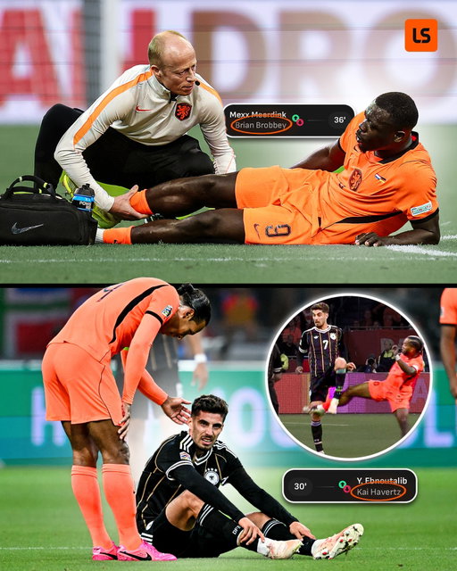 Not even 45 minutes into the Nations League opener and 𝙏𝙒𝙊 Premier League strikers are already injured 😤

Havertz was forced off after a late tackle from Quentin Timber...Jurriën’s twin brother 👀🔴