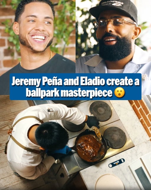 Jeremy Peña and Eladio dive into the Latino community’s favorite food staples and put their own spin on the ultimate ballpark sandwich 🥪 🔥  #hispanicheritagemonth