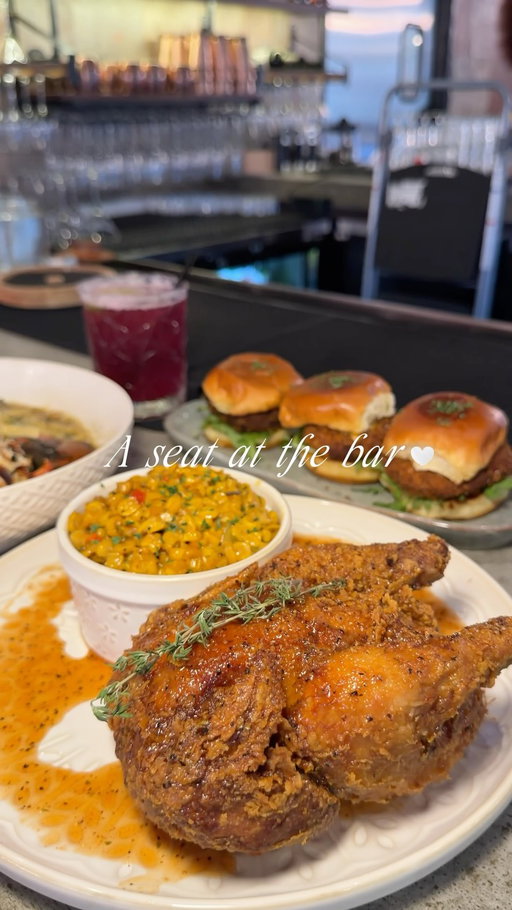 Ep 4 | Let’s try out Bluebonnet & Thyme which JUST opened right across from the American Airlines Center in Victory Park. @bluebonnetandthyme 

Happy hour starts at 3:30p and ends at 6:30p M-Thurs, featuring $10 select signature cocktails, half off wine, and half off select apps. 

FOOD ✨

Gulf Coast Croquette Sliders — salmon croquettes served with a creole remoulade, definitely get extra sauce on the side 😋

Golden Fried Hen — crispy whole cornish hen topped with a hot honey drizzle, and a hefty portion of whipped cream corn, my favorite entree of the evening! 

Seafood Linguine — i was sold as soon as I read lobster tail, lump crab and shrimp! I do wish it came with a creamier sauce 🍝

Texas Peach Cobbler Cake — order this, immediately. 

DRINK 🍸 

Bluebonnet Margarita — just the right amount of punch 

Overall: Worth a seat at the bar and I’ll be back for brunch! Have you been?

📍Bluebonnet and Thyme 
2610 N Houston St
Dallas, TX  75201

#100thingsindallas #dallasrestaurants #thingstodoindallas comfort food, southern bistro
