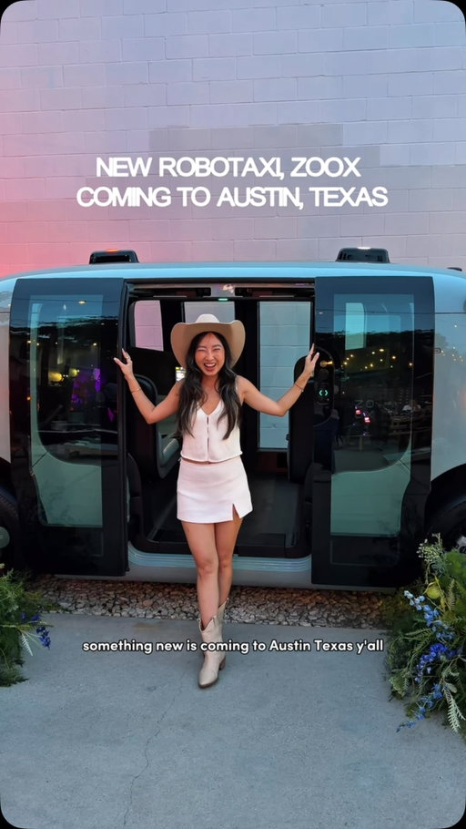 Something new just pulled up in Austin and it’s called @zoox 🤠 It’s a robotaxi built from the ground up for riders — and Austin’s about to experience it

〰️ no steering wheel, no driver’s seat — this thing was designed from the ground up
〰️ made for friends — face-to-face seating + a touchscreen at every seat to set the vibe (playlists, lighting, sound). turn up the music!!

Learn more at Zoox.com

#Zoox #robotaxi #howtozoox #austintexas #ad
