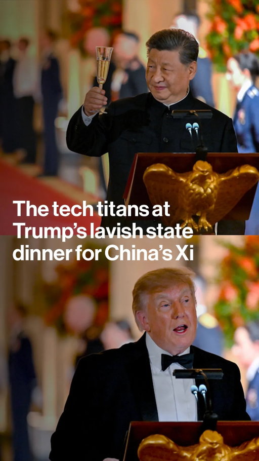 Tech luminaries were among those who joined President Donald Trump for a state dinner honoring his Chinese counterpart Xi Jinping.

The guest list was a demonstration of US technological might as it competes with China for AI dominance. bloom.bg/4xKJeaW