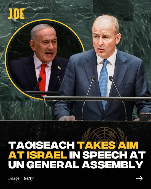 "We, the international community, have failed Palestine" 🇵🇸

Taoiseach Micheál Martin spoke at the United Nations General Assembly in New York yesterday. 🗣️

During his speech he condemned Israeli Prime Minister Benjamin Netanyahu for 'deliberately' making the two-state solution 'impossible'.

#Ireland #Irish #MichealMartin #UNGA