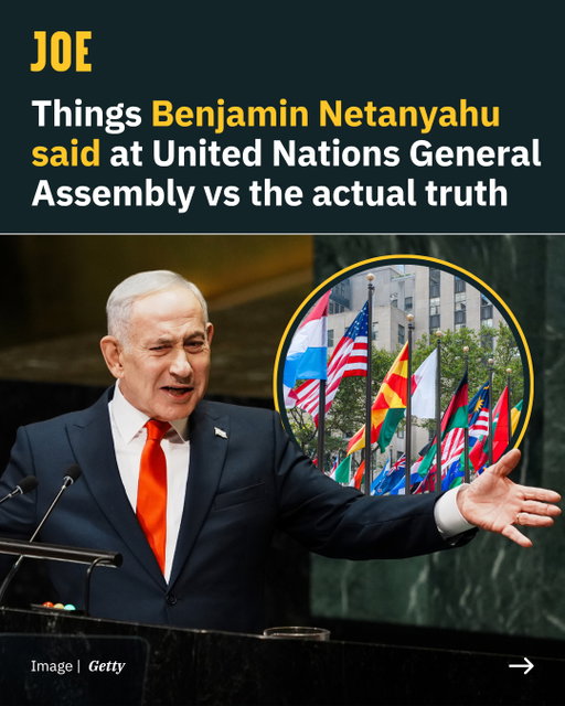 Benjamin Netanyahu spoke at the United Nations General Assembly in New York yesterday.⁠
⁠
During his speech he made several remarks that raised a few eyebrows.⁠
⁠
#Netanyahu #UNGA #Israel #Gaza #NewYork
