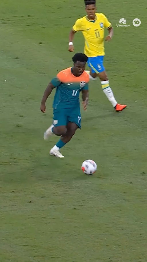 Nestory Irankunda is looking 𝑳𝑰𝑽𝑬𝑳𝒀 against Brazil 😮‍💨

#Socceroos #QLDFootballSeries2026