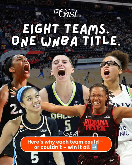 Who are you rooting for in the WNBA Playoffs? 👀🏀⁣
⁣
The WNBA playoffs’'s best-of-three first-round tips off on Sunday. Plus, that's just the beginning of the high-stakes hoops, with the best-of-five semis and best-of-seven Finals on deck. 🔥⁣
⁣
We'll be in your inbox before the Playoffs officially begin, breaking down the good and the bad for all eight playoff teams. For more, subscribe to our free, 4x-weekly sports newsletter over at the link in bio. 💌⁣
⁣
#womenssports #basketball #wnba