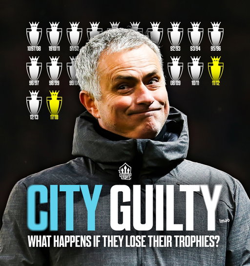 😂 Man City have been found GUILTY of 114 of the 115 charges, according to David Ornstein, for alleged breaches between 2009 and 2018 They are expected to appeal the case, and possible sanctions range from a reprimand and fines to points deductions, and even expulsion from the Premier League.

🏆 Stripping them of their trophies during this period is also a possibility.  City won they won three Premier League titles, two FA Cups, four League Cups and one Community Shield during this period.

How does "22 times, 22 times, Man United" sound? 👀