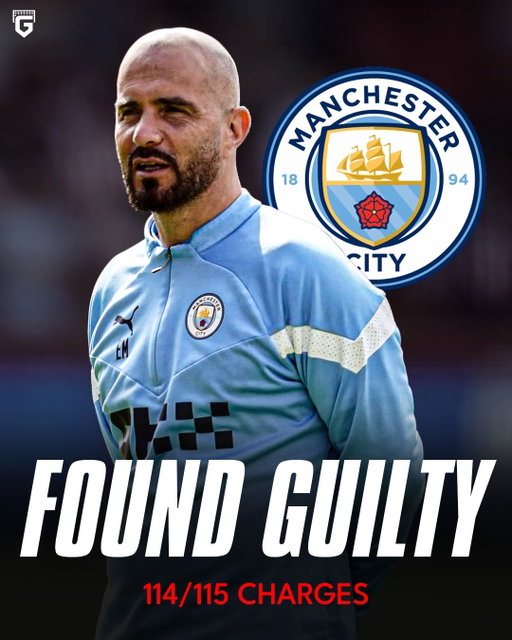 🚨BREAKING: Manchester City have reportedly been found guilty of 114 of the 115 charges linked to alleged breaches of the Premier League’s financial regulations. 

The reported decision follows a case that has been ongoing since the charges were announced in 2023.

No punishment has been confirmed at this stage. 

Potential sanctions could include fines, a points deduction or other disciplinary measures, while City are expected to appeal and maintain that the legal process remains ongoing.👀