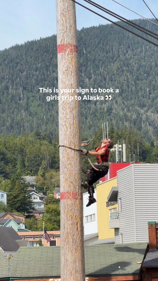 Girls trip to Alaska? 😜 
 
And you definitely won’t want to miss the Great Alaskan Lumberjack Show in Ketchikan Alaska 🔥 
 
#alaska #ketchikan #lumberjack #lumberjackshow