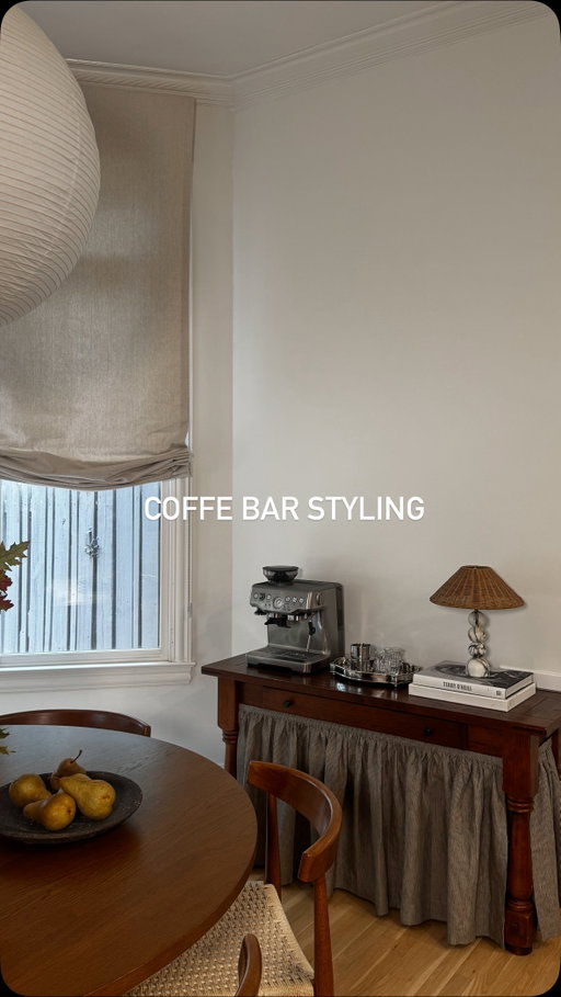 finally marking off my to dos!! have had this table skirt on hand for at least a month or two and got around to setting it up this week - what do we think?

comment “COFFEE” and i’ll send you thinks to this entire setup 

——

coffee bar, home styling, home decor, soft minimalism, table skirt, furniture skirt, etsy find, DIY, kitchen