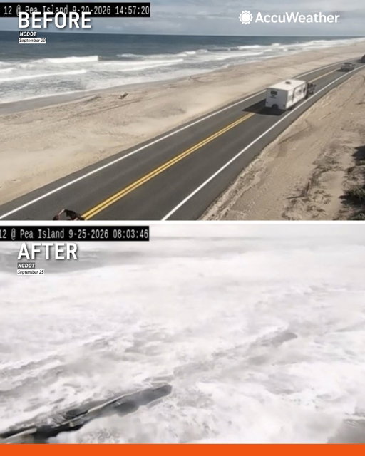 North Carolina’s Outer Banks are seeing significant coastal flooding as a strengthening nor’easter pushes ocean water onto parts of Highway 12 and brings strong winds to the region.