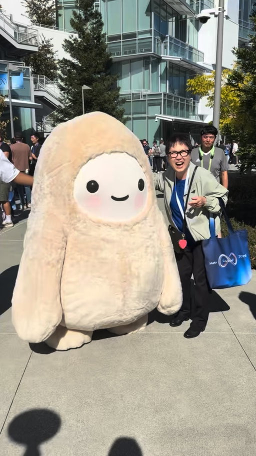 Mom’s first big tech event at Meta Connect 2026 with her new @metaglasses!😎