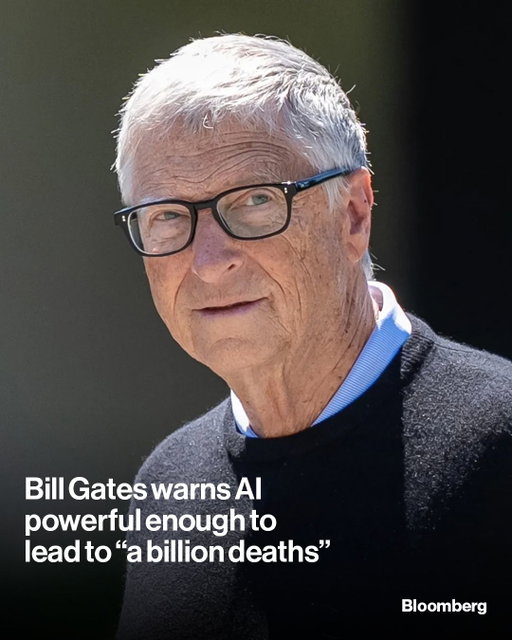 Microsoft co-founder Bill Gates warned that artificial intelligence is a “powerful enough” tool to kill off a substantial portion of humanity, joining a growing chorus of tech leaders and employees calling attention to AI’s existential risks. Silicon Valley has escalated warnings about the potential for catastrophic harms from AI as the technology rapidly improves. Tap the link in bio for the full story. 

📷: David Paul Morris/Bloomberg