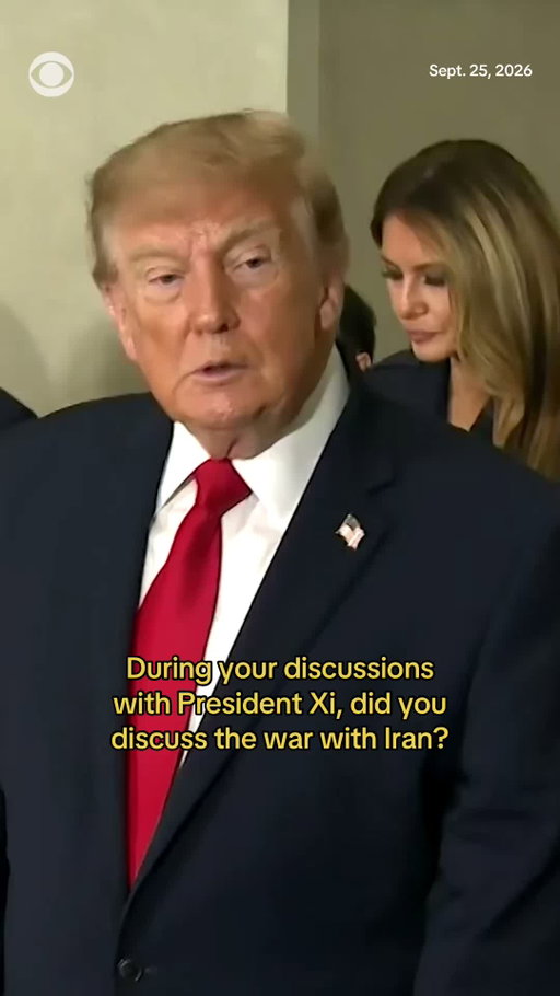 President Trump said he discussed the war in Iran with Chinese President Xi Jinping during the state visit to Washington, D.C., following reports Beijing has been supporting Tehran with information and technology.

When asked Friday if he thought there would be progress on reopening the Strait of Hormuz, Trump replied, "I think we're going to do great."