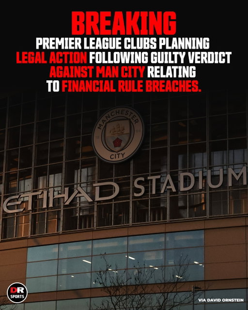 Premier League clubs are planning legal action in response to Man City being found guilty of breaching Premier League financial regulations... 😬

#MCFC #ManCity