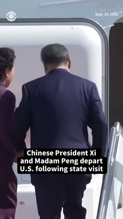Chinese President Xi Jinping and first lady Peng Liyuan left the Washington, D.C. area on Friday following their first state visit to the White House in over a decade.

President Trump wrote on social media that their meeting over the past three days "was one of Friendship, Strength, and Success," and he plans to meet Xi again in China this November and at December's G20 Summit in Miami, Florida.