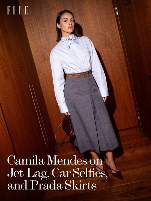 At @prada’s spring/summer 2027 show, 63 skirts went down the runway—and in the front row, @camimendes sported a tailored gray maxi skirt herself. As she put it: “It felt like such a quintessential Prada look.”

This was Mendes’s first Prada show, and she commemorated the occasion by wearing the brand head-to-toe, including in her natural soft-glam makeup. To achieve the look, she used a suite of @pradabeauty products for perfectly flushed cheeks and glittery, iridescent lips before settling into the front row next to her fiancé, @rudymancuso. After this week’s #MFW show, Mendes gave ELLE an exclusive sneak peek into how she spent her day and how she navigates a packed schedule, jet lag, and quick changes. Read the full story at the link in bio.

Photos: Timothé Mazeau Wilquin @timothemw