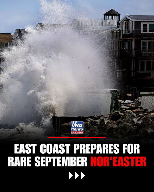 A rare September nor'easter is bearing down on the East Coast, threatening damaging winds, coastal flooding and heavy rain from the Mid-Atlantic to New England.

Wind gusts could reach 70 mph in some areas, threatening to bring down trees and power lines, while heavy rain raises the risk of flash flooding and major travel disruptions.

Along the coast, high tides could worsen flooding and severe beach erosion, with some voluntary evacuations already underway in New Jersey.