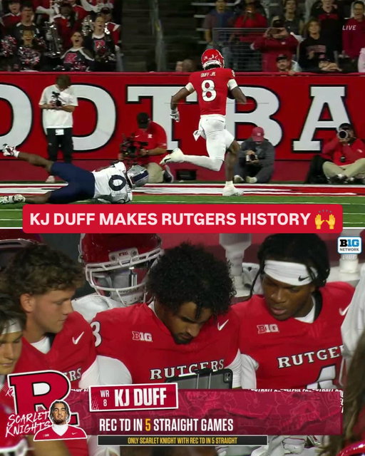 KJ Duff sets a @rfootball record with a touchdown in 5️⃣ straight games 🤩