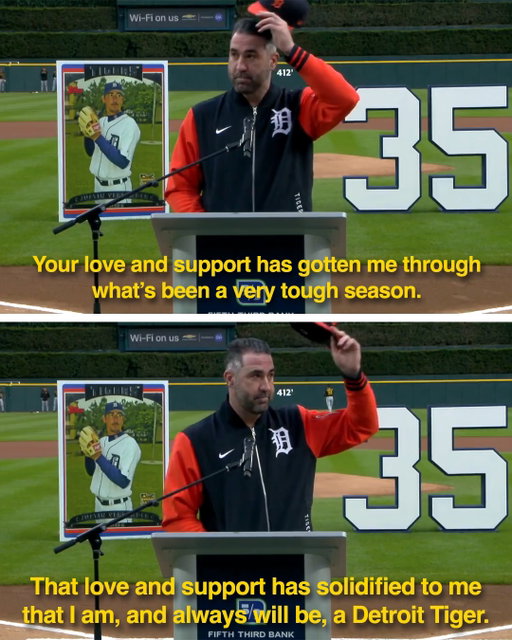 Justin Verlander addresses Tigers fans ahead of the final start of his storied MLB career 🥹

Verlander will take the mound one final time Saturday. 

(h/t Tigers/X)