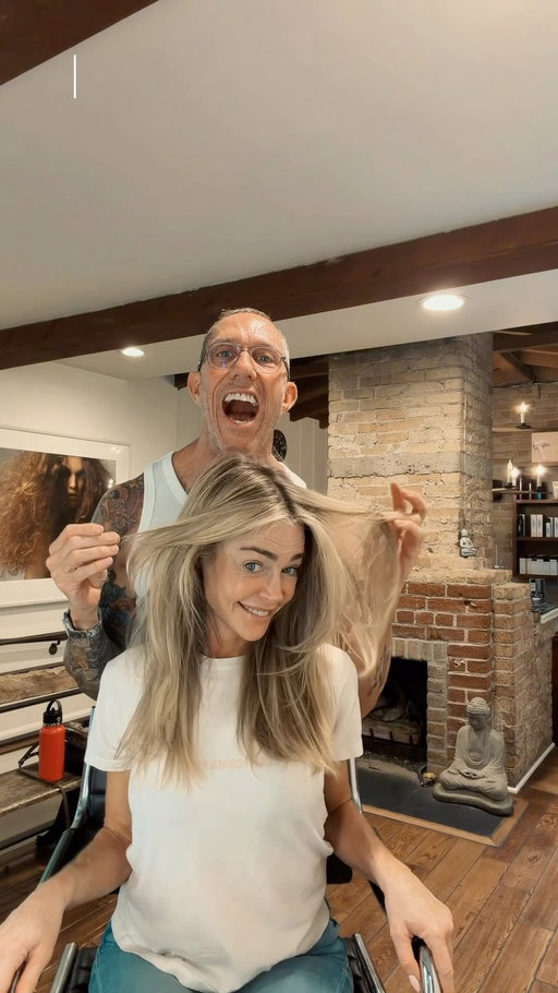 Chris and I go waaaay back. So many memories & lots of laughs. I am so proud of him..all  the hard work he put into his amazing product line. I especially love @chrismcmillanhair mousse ! 90's girl I'm on my 3rd bottle 🥰  blow dry spray, Gel, hair spray, texture spray, glossy smooth hair oil does not weigh my hair down✨.. and his shampoo I 💙
all of it is so good...and smells so good💕  @mrchrismcmillan I'm so happy for you ..thank you for another fabulous cut ✂️ your friendship and always keeping my secrets😉 
I love and adore you 💛🙏✨