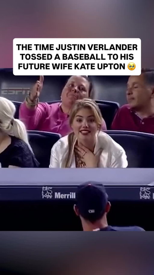 Justin Verlander saw Kate Upton in the stands and knew he had to give his future wife a special souvenir ❤️

(🎥 via ESPN)