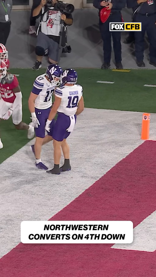@nufootball goes for it on 4th and goal, and it pays off 👀